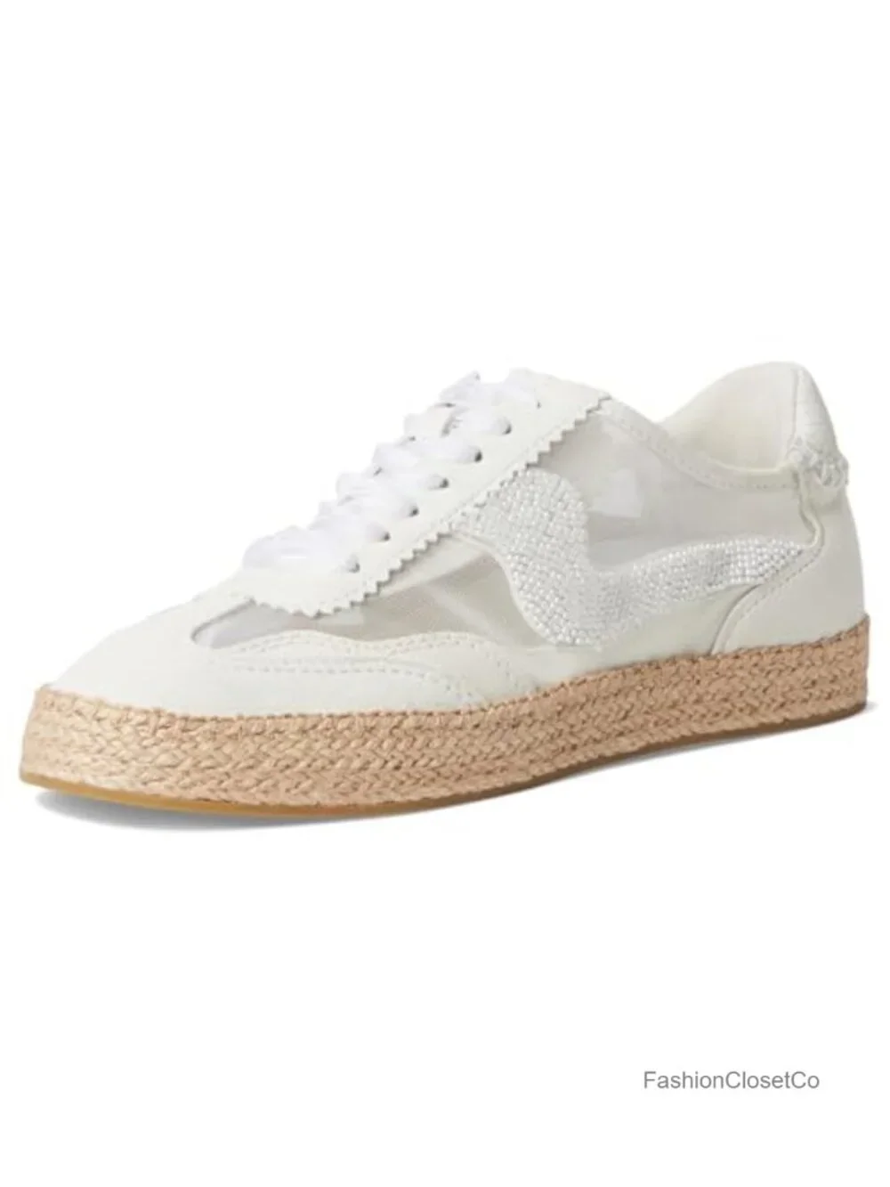 Lace-Up Espadrille Sneaker with Beaded Detail